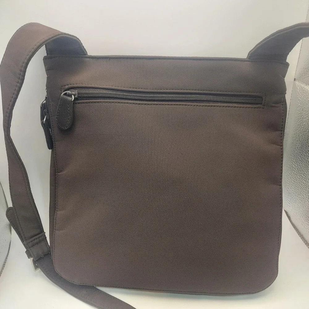 Hobo International Brown Nylon Crossbody Bag Adjustable Strap Zip Pockets
